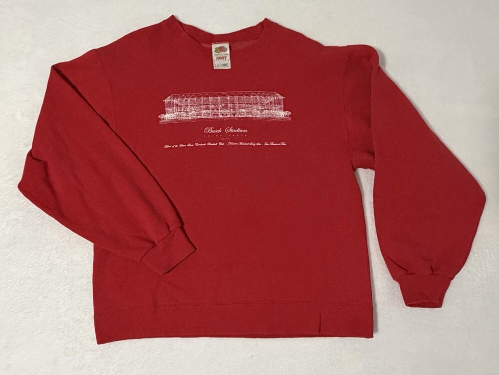 Vintage St Louis Cardinals Busch Stadium Sweatshirt Mens M Red Crewneck 2005